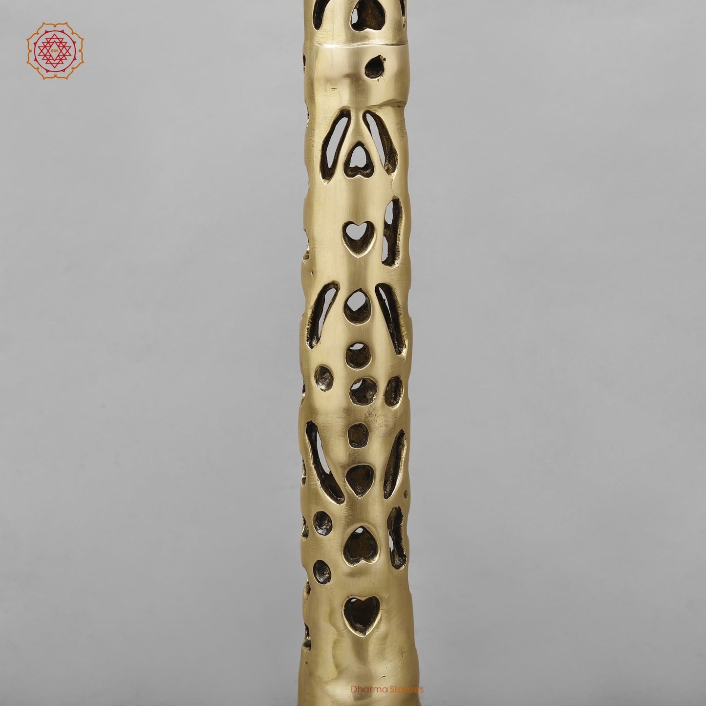 Brass Pedestal Chowki With Jali work, smooth finish 19.5”