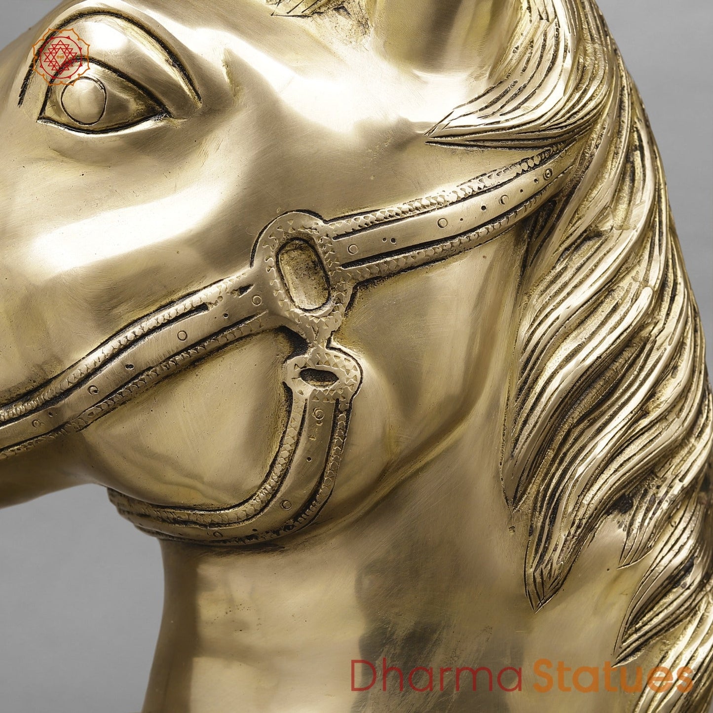 Brass Horse Head Fine, Smooth Finish 20.5”