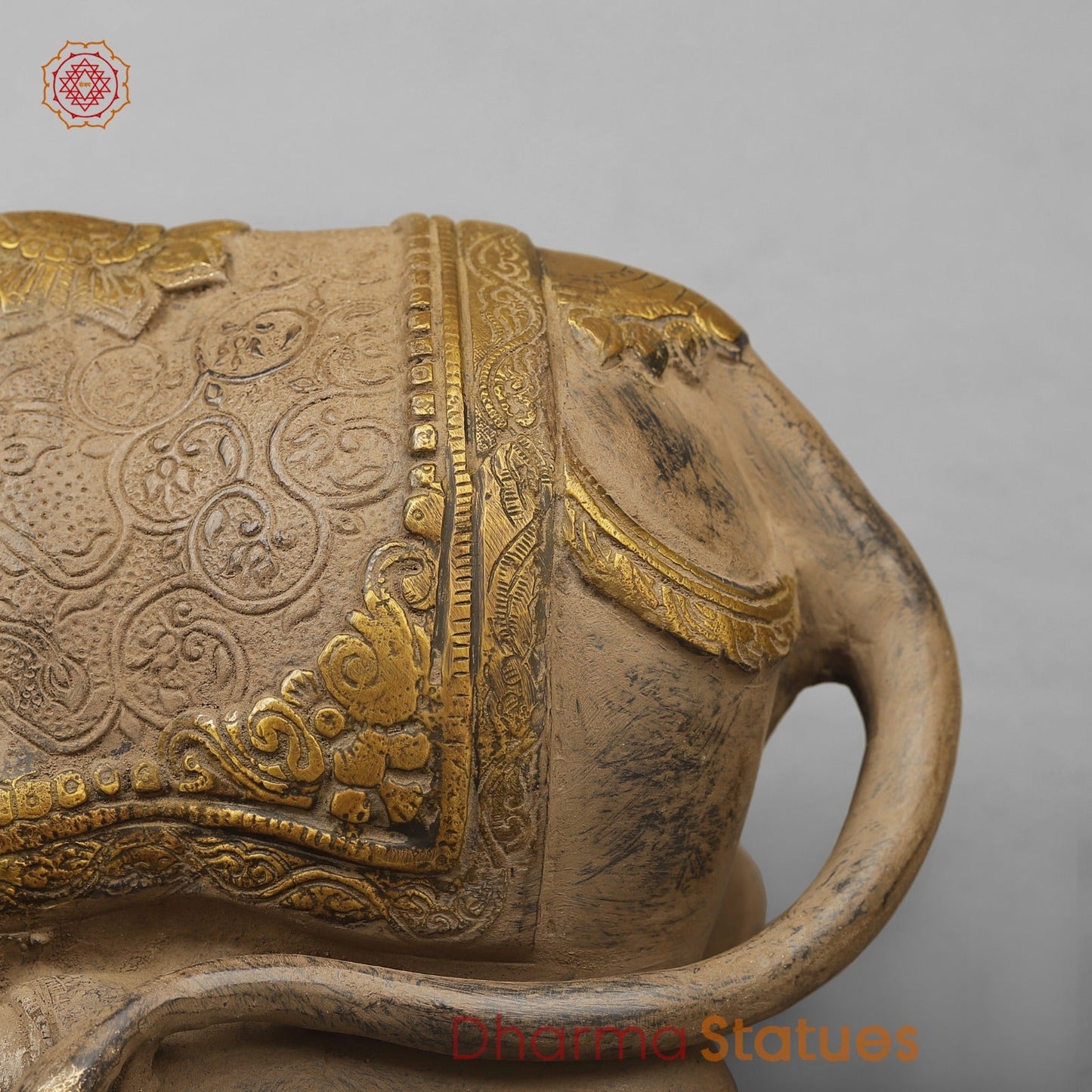Brass Nandi seated Fine, Antique Patina 20”