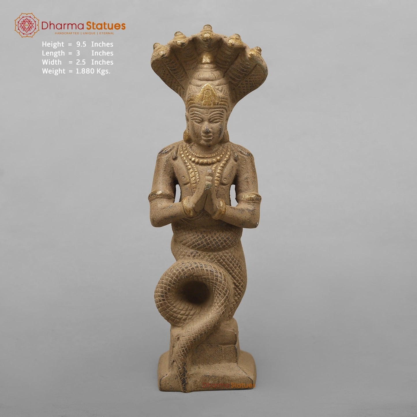 Brass Patanjali Idol, Antique Finish 9.5”