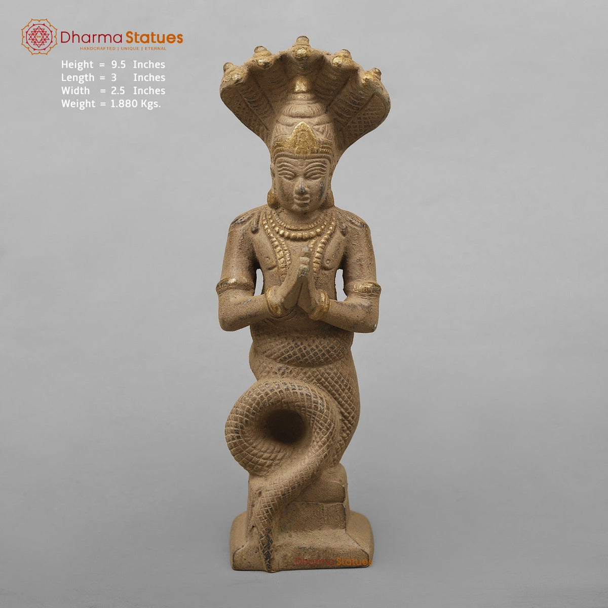 Brass Patanjali Idol, Antique Finish 9.5”
