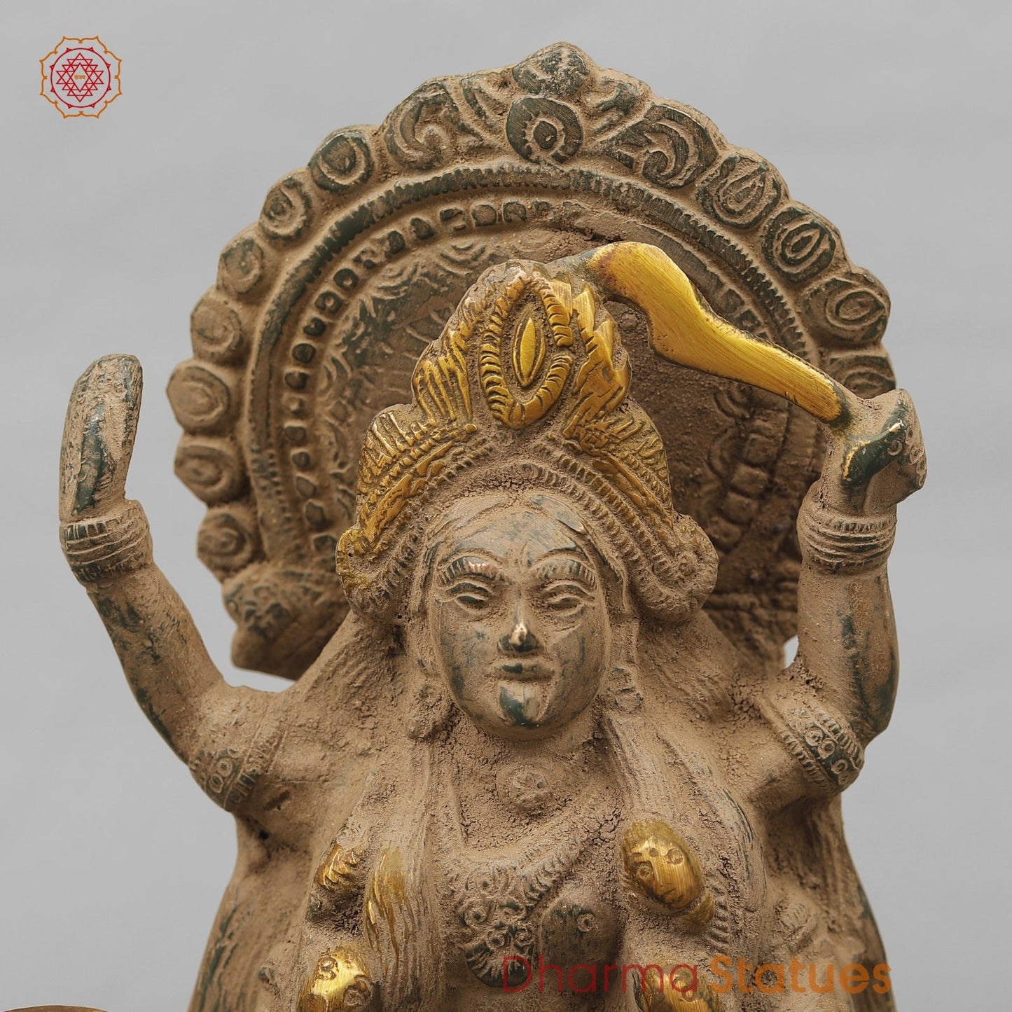 Brass Kaali Standing, Antique Finish 10.5”