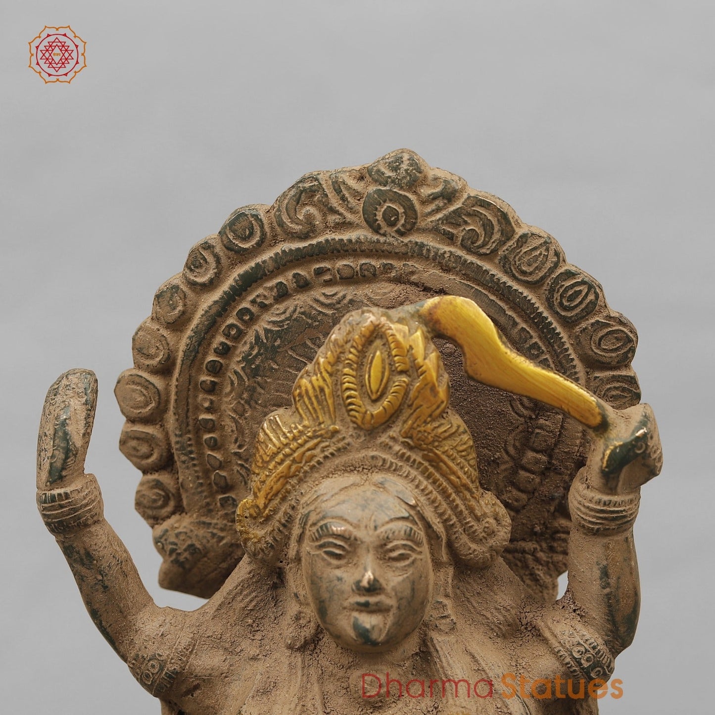 Brass Kaali Standing, Antique Finish 10.5”