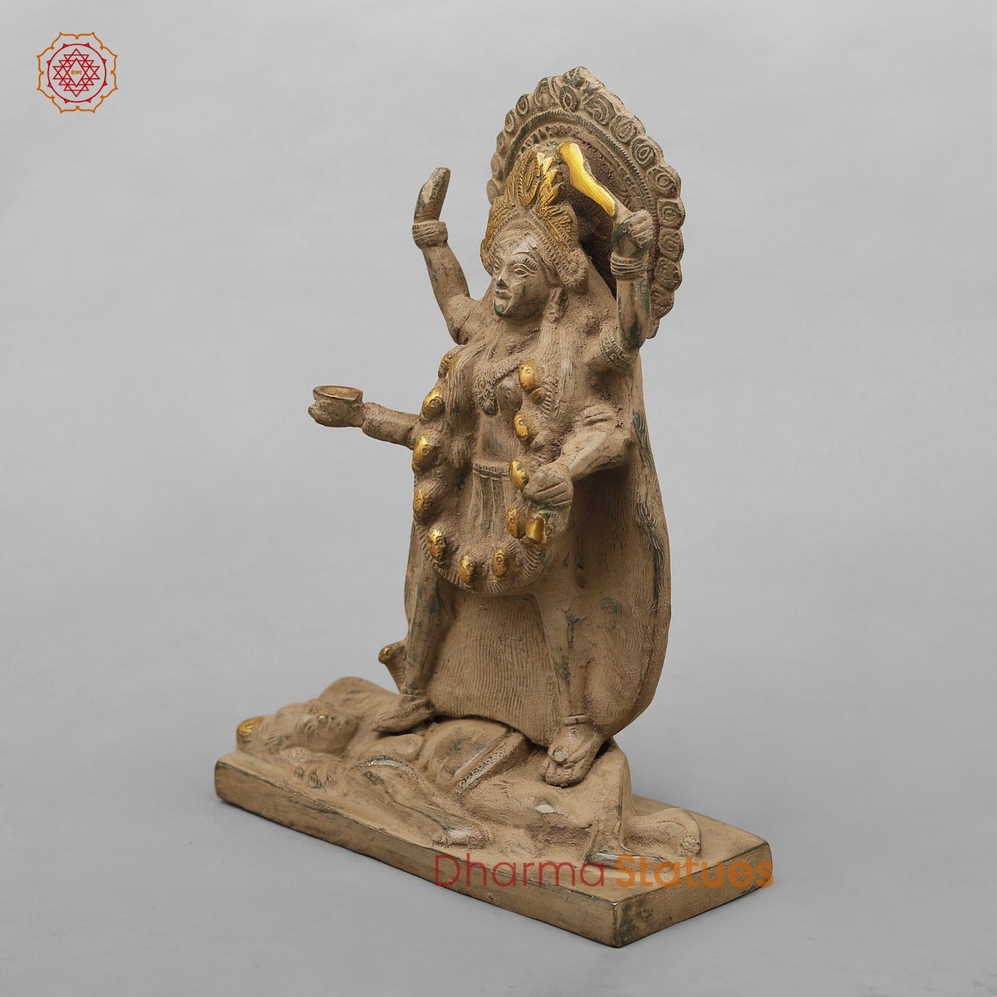 Brass Kaali Standing, Antique Finish 10.5”
