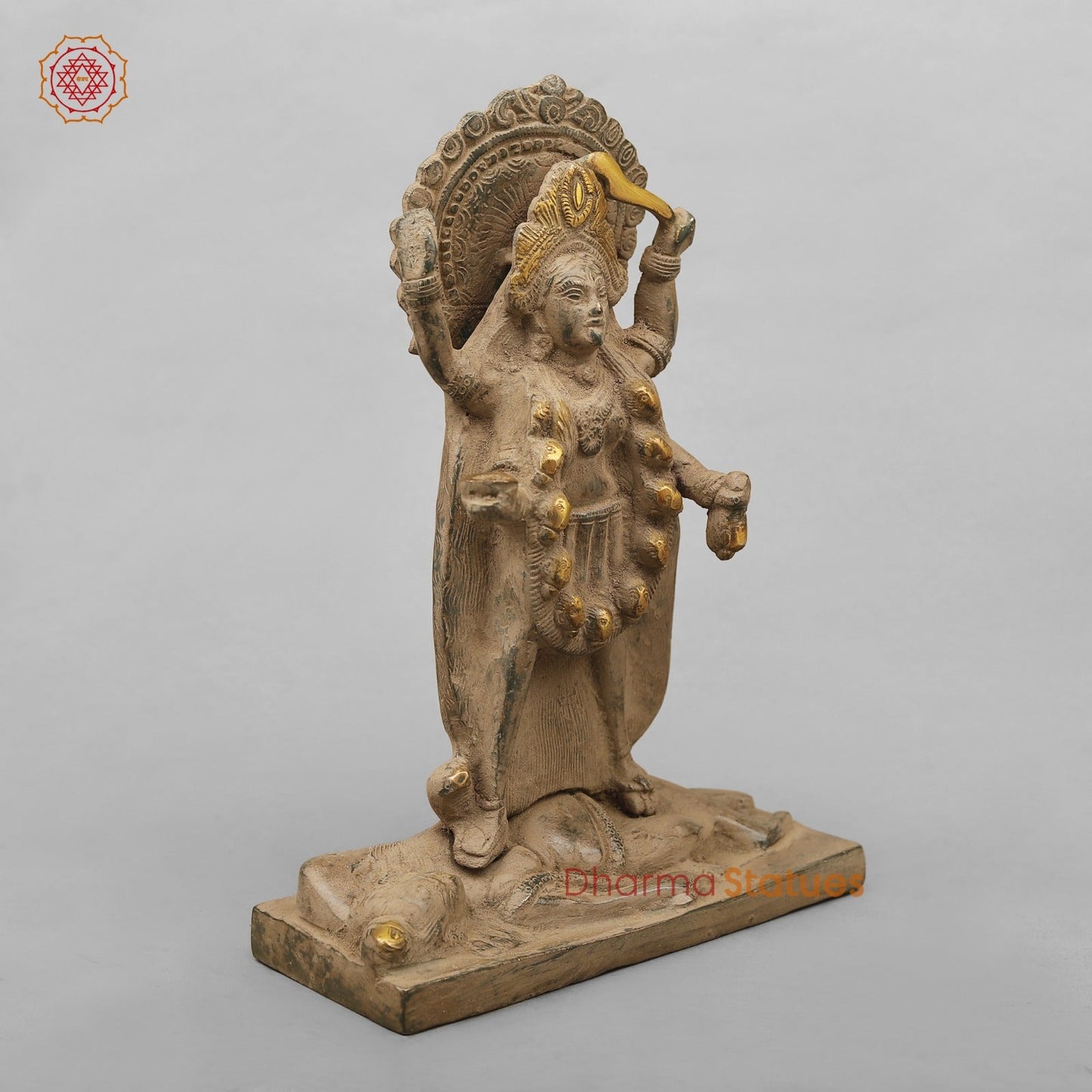 Brass Kaali Standing, Antique Finish 10.5”