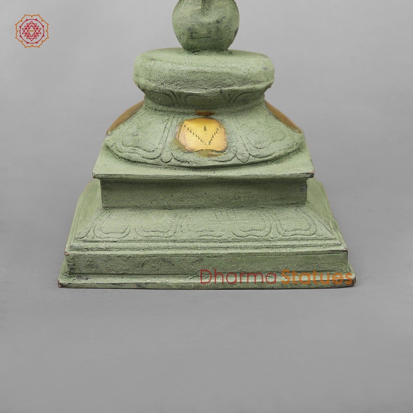 Brass Perumal Standing, Green Antique Finish 16.5”