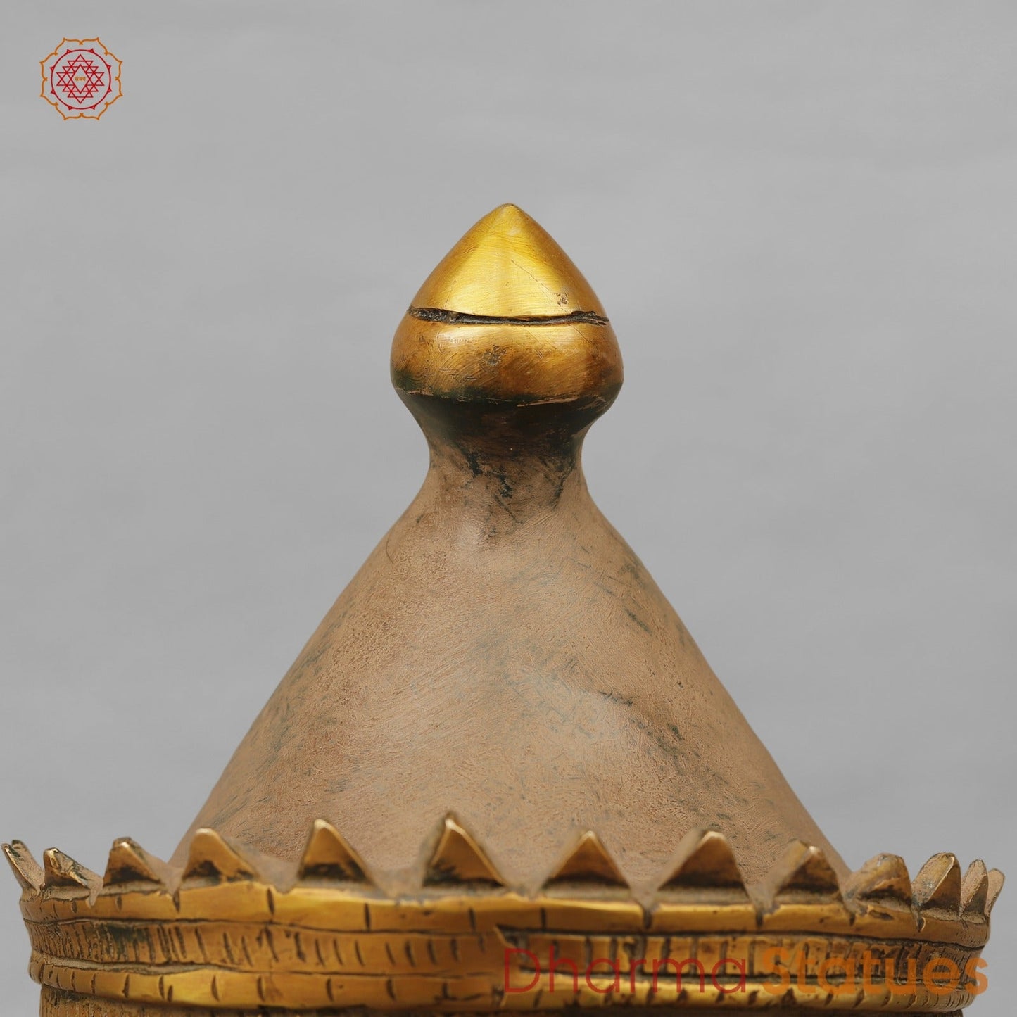 Brass Shiva Head Mukhlingam Fine, Antique Finish 13.5”