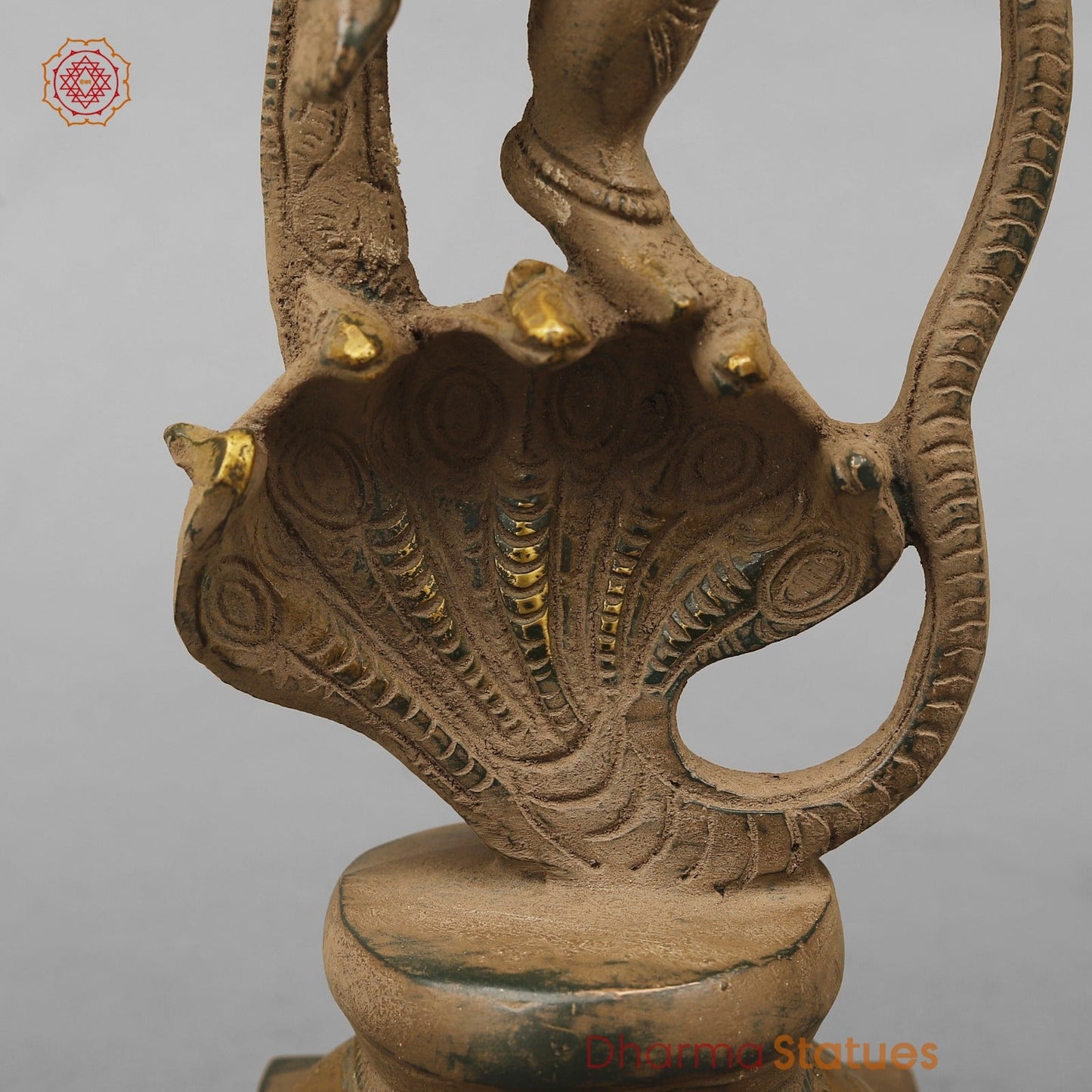 Brass Kalinga Ganesh Dancing, Antique finish 12.5”