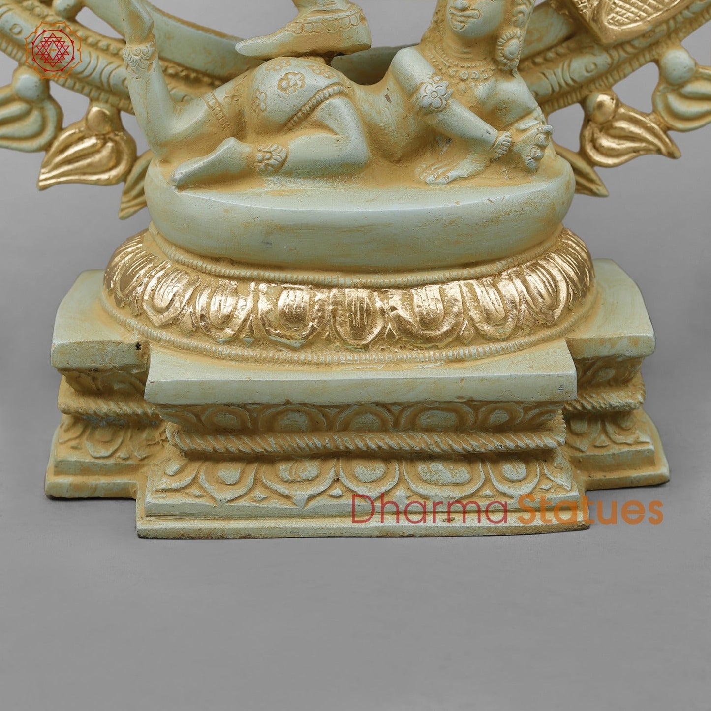Brass Natraj Fine With Om, Light Turquoise finish with Gold 21”