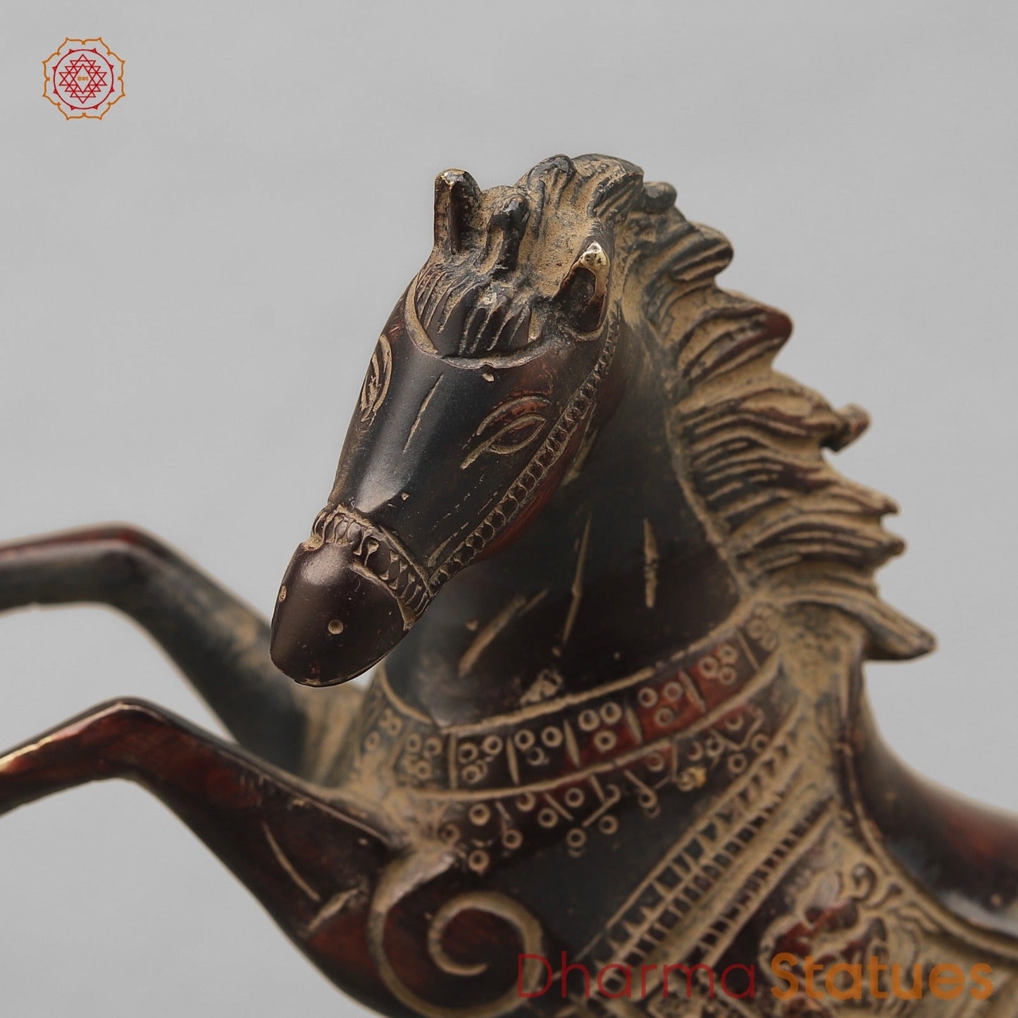 Brass Horse Jumping Showpiece, Copper Antique finish 8.5”