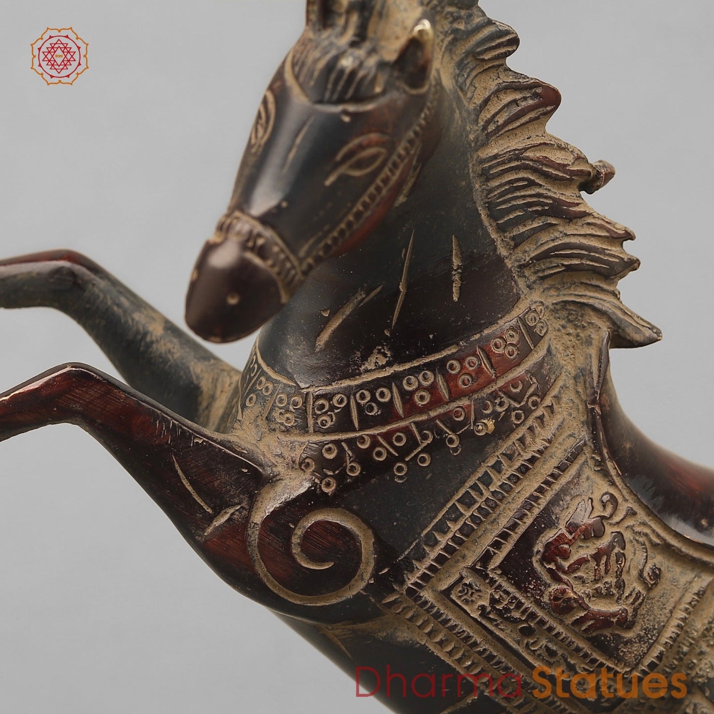 Brass Horse Jumping Showpiece, Copper Antique finish 8.5”