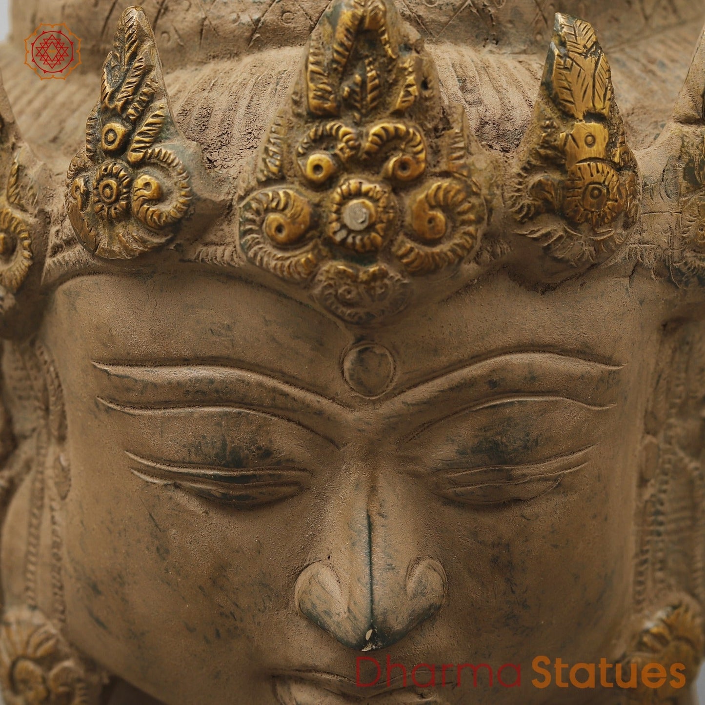 Brass Shiva Head (Mukhlingam), Antique Finish 13”