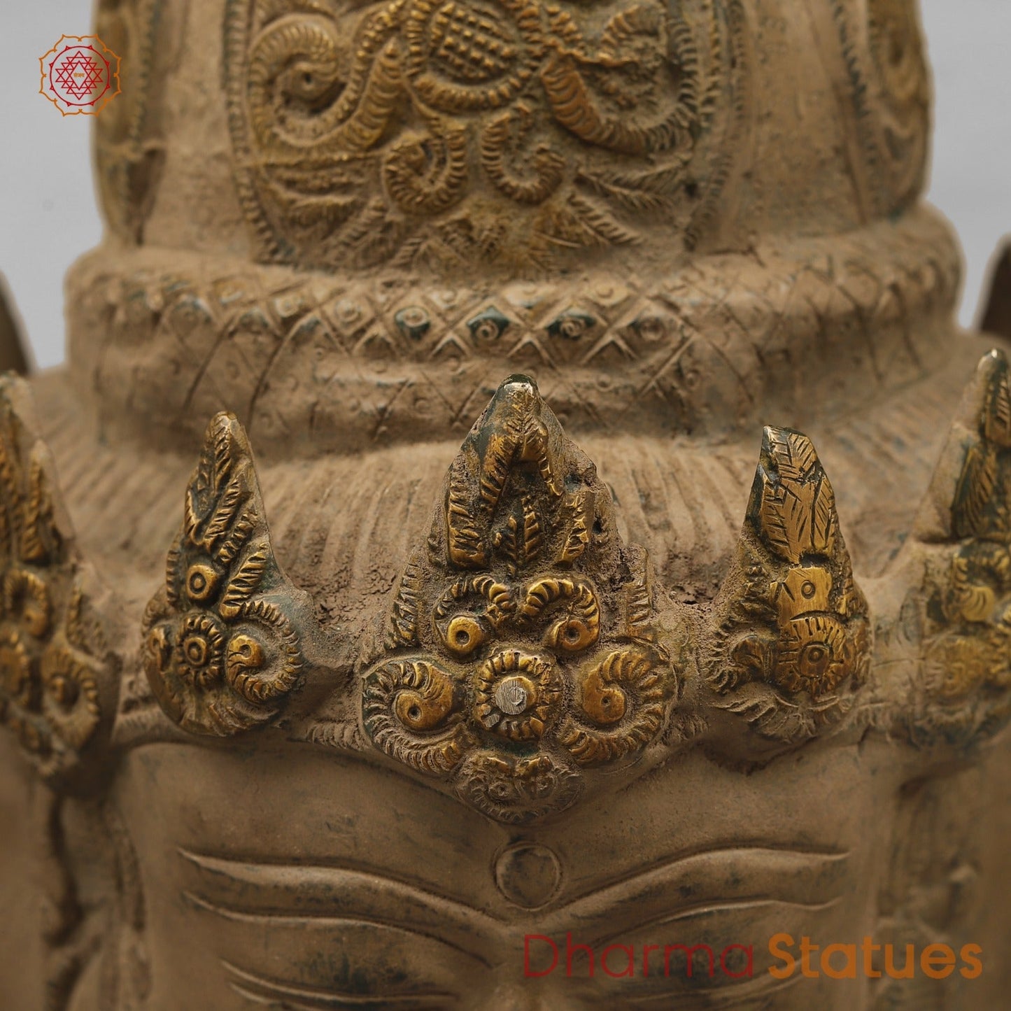 Brass Shiva Head (Mukhlingam), Antique Finish 13”