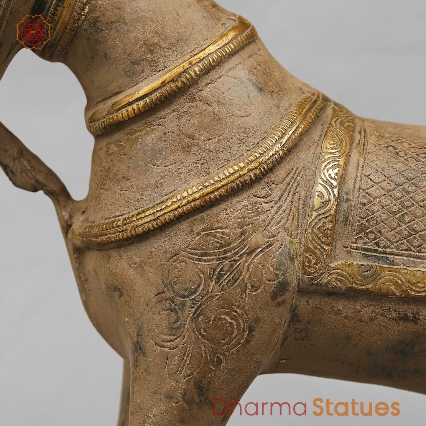 Brass Vintage Horse Fine, Antique Finish 12.5”