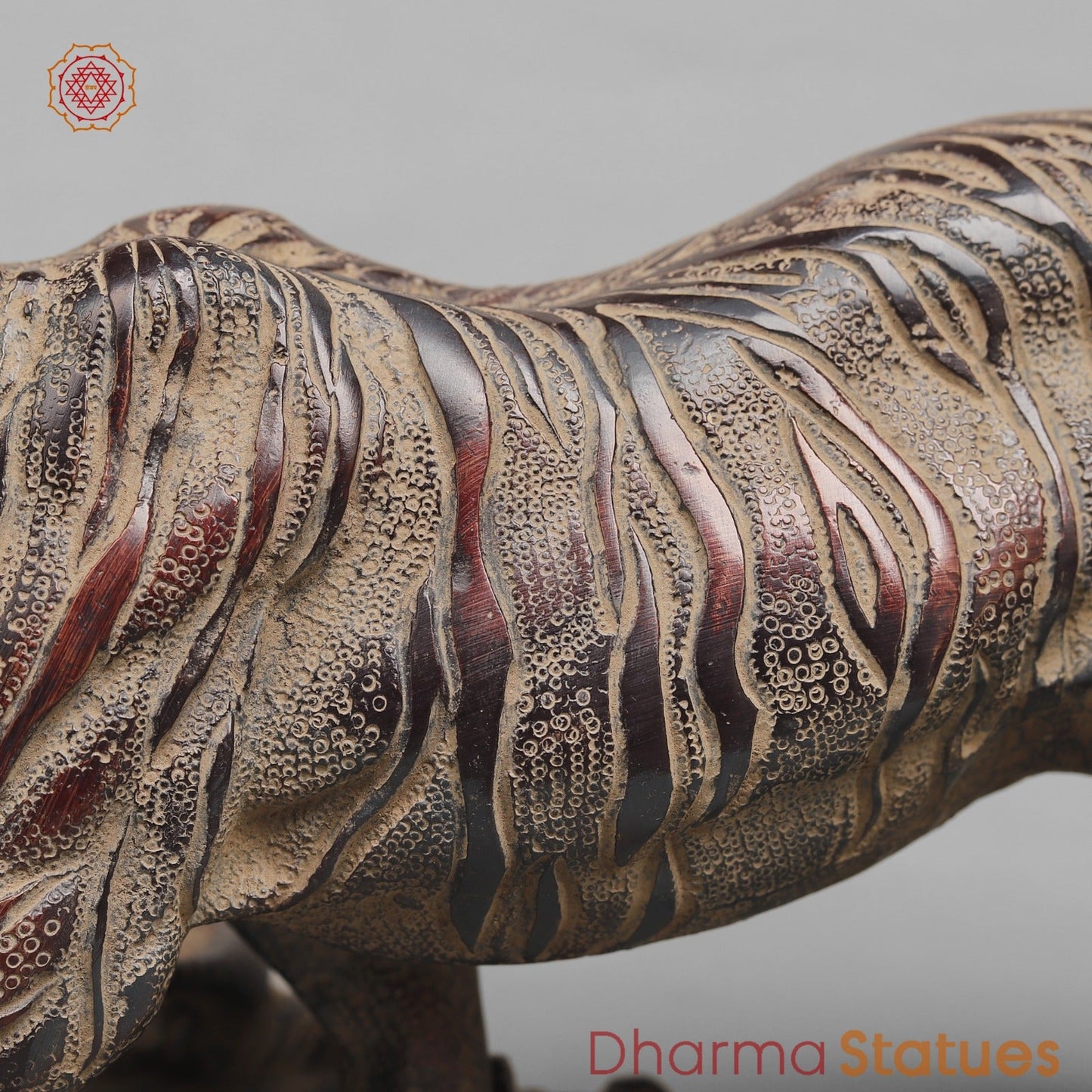 Brass Tiger Couple Resting , Antique Finish 12”