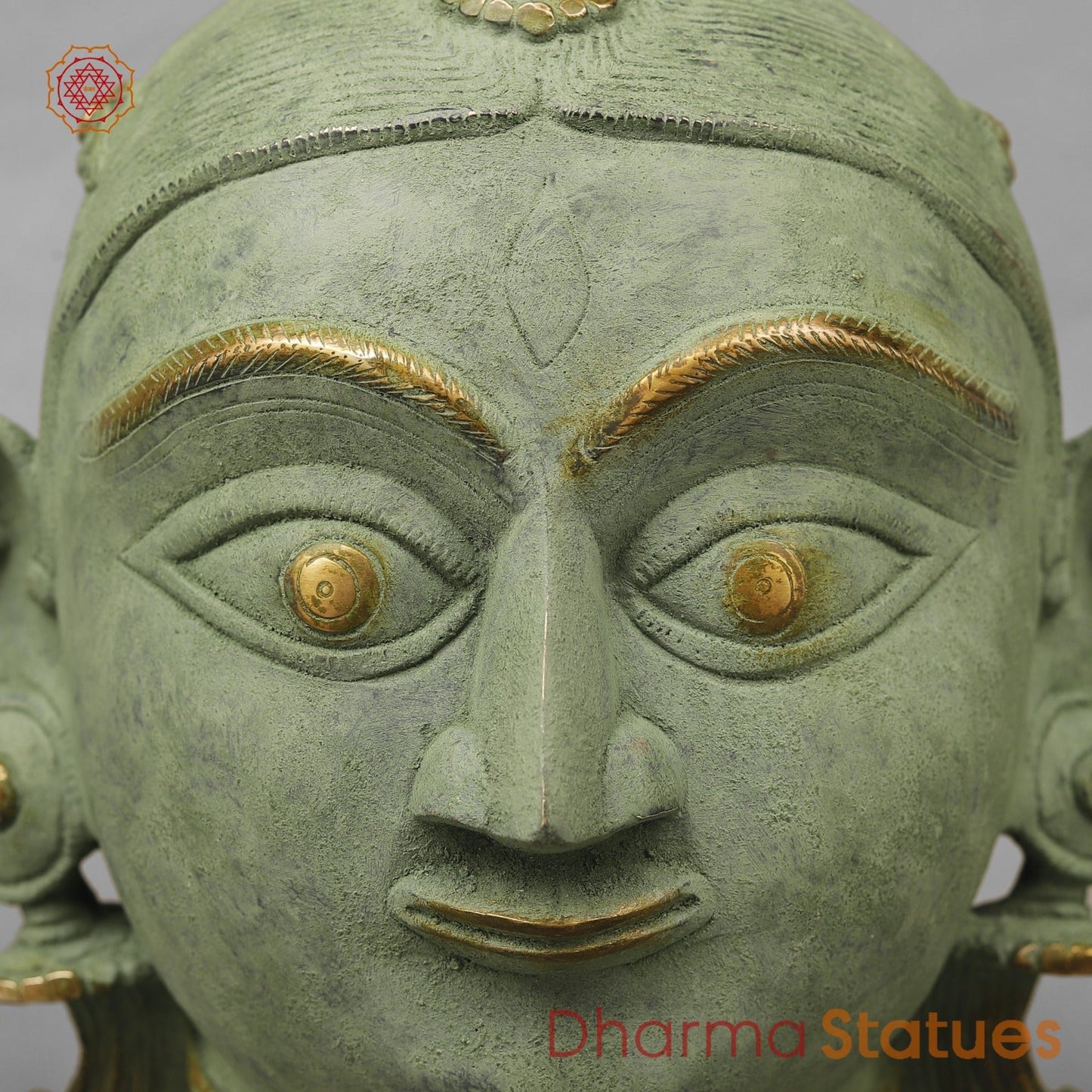 Brass Shiva,Parwati Head, Patina Finish 10”