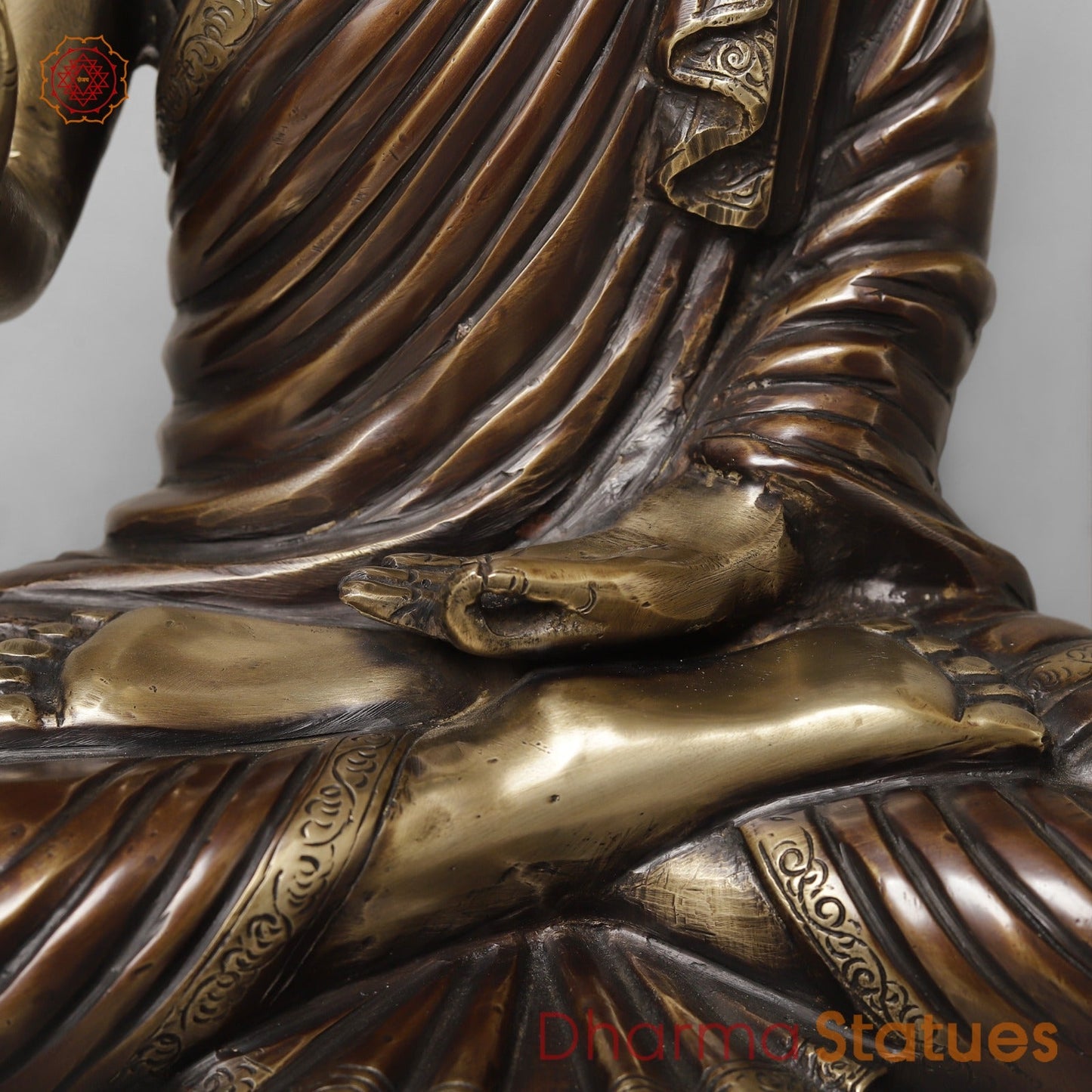 Brass Buddha Seated Blessing, Copper Brass finish 15”