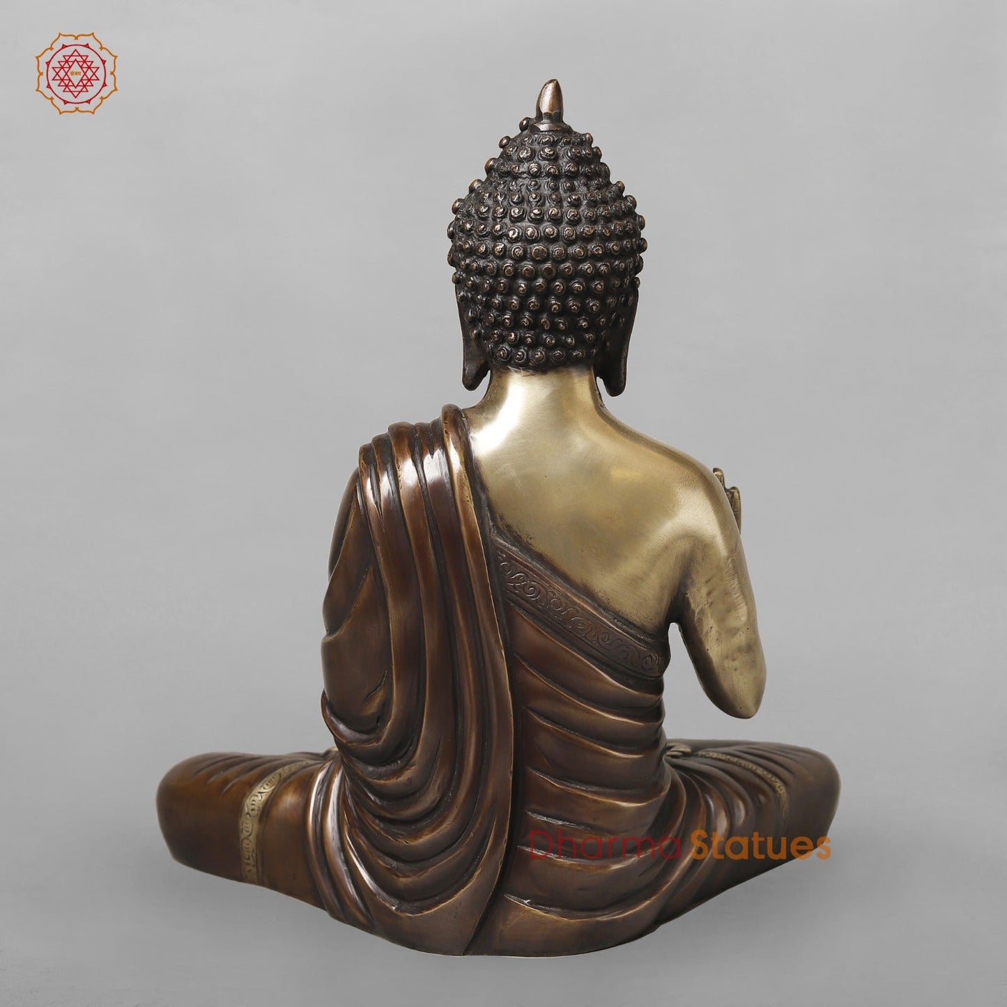Brass Buddha Seated Blessing, Copper Brass finish 15”