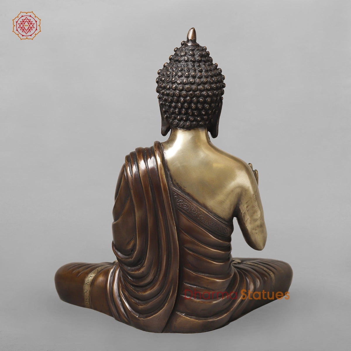 Brass Buddha Seated Blessing, Copper Brass finish 15”