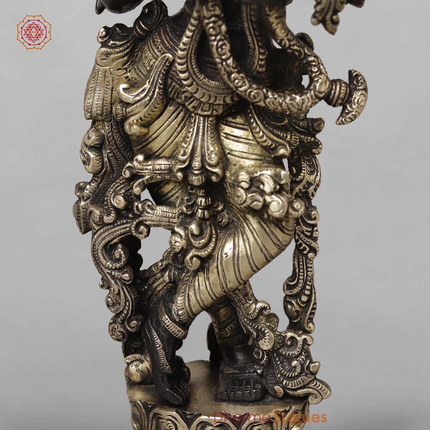 Brass Krishna Fine Standing, Royal Black Finish 14”