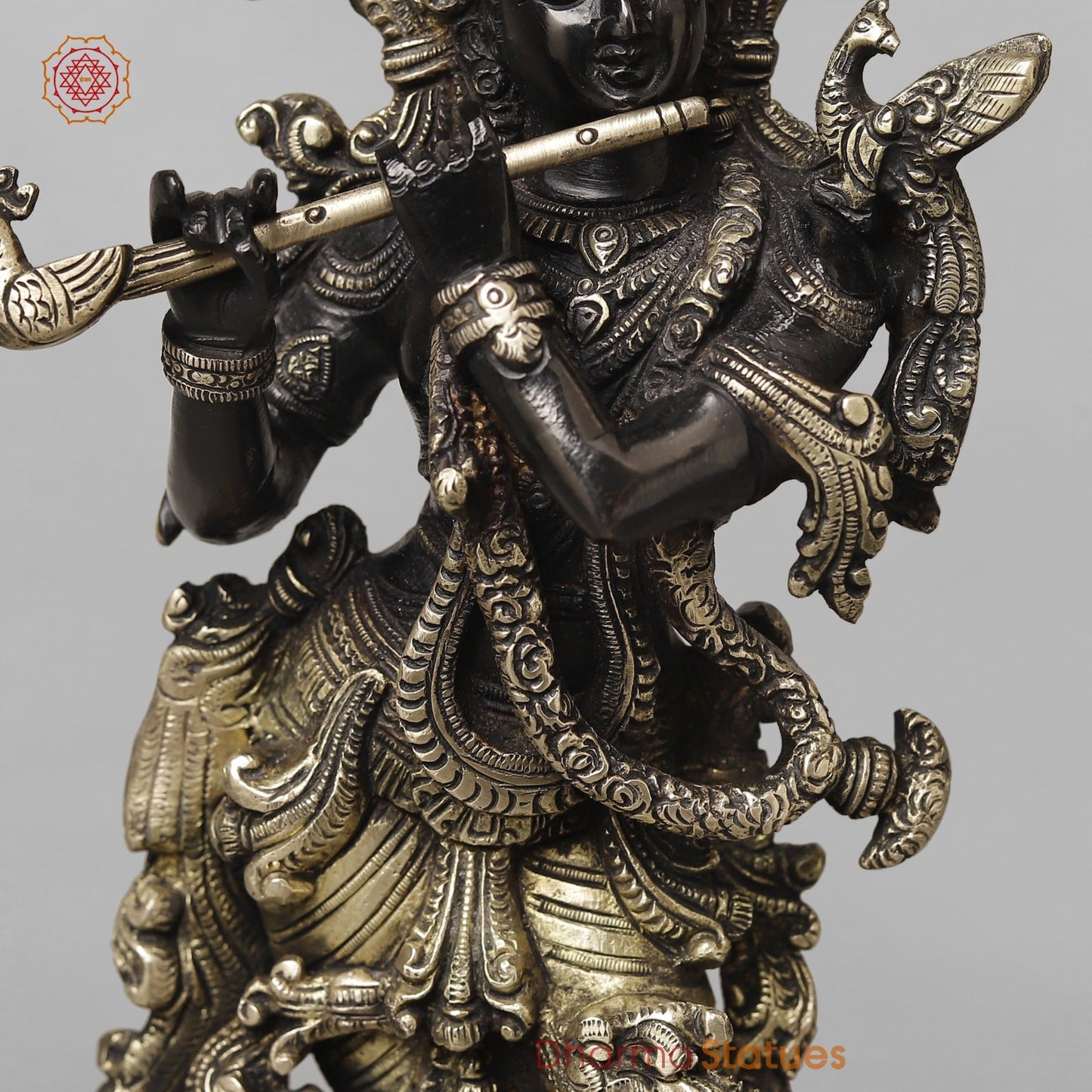 Brass Krishna Fine Standing, Royal Black Finish 14”
