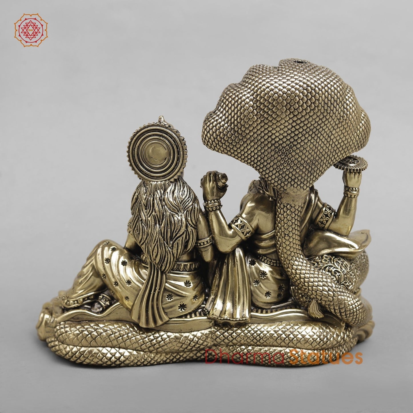 Brass Vishnu Lakshmi Resting Fine 8”