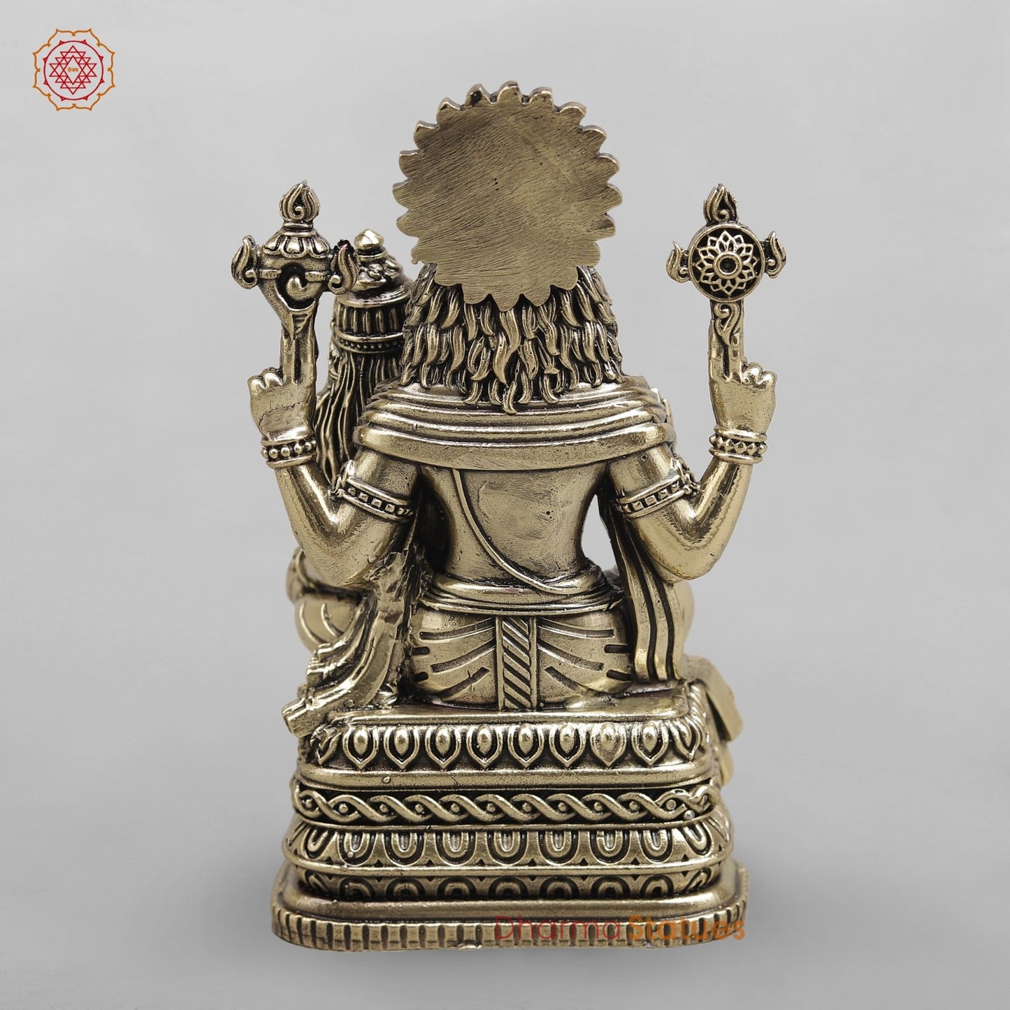Brass Narsimha Lakshmi Seated fine 6”