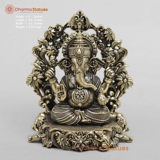 Brass Ganesh Seated Fine With Arch 5”