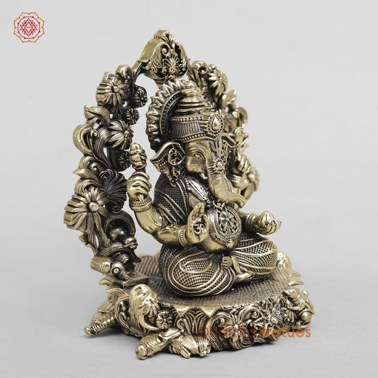Brass Ganesh Seated Fine With Arch 5”