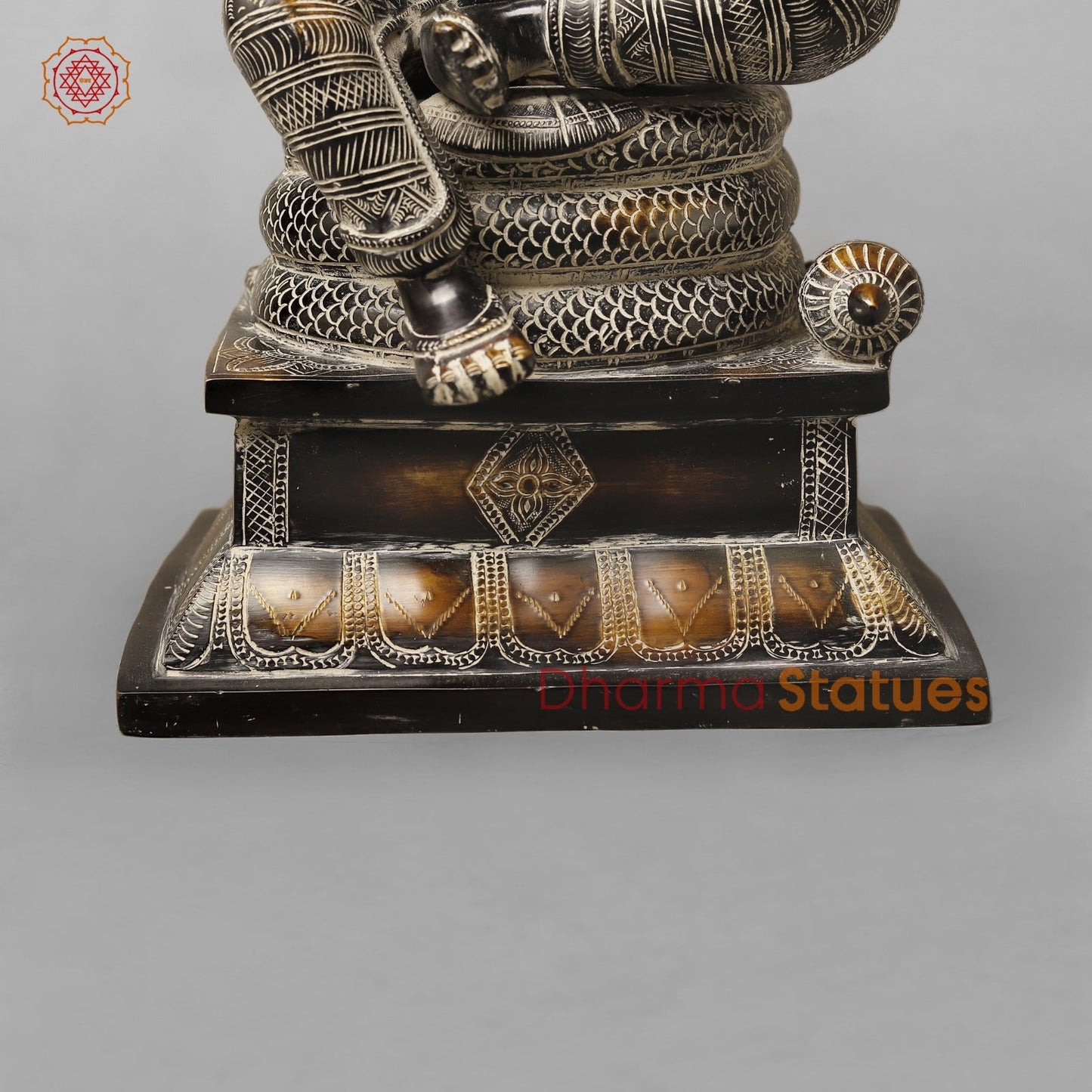 Brass Abhishekam Vishnu Seated, South Indian Antique Finish 20”