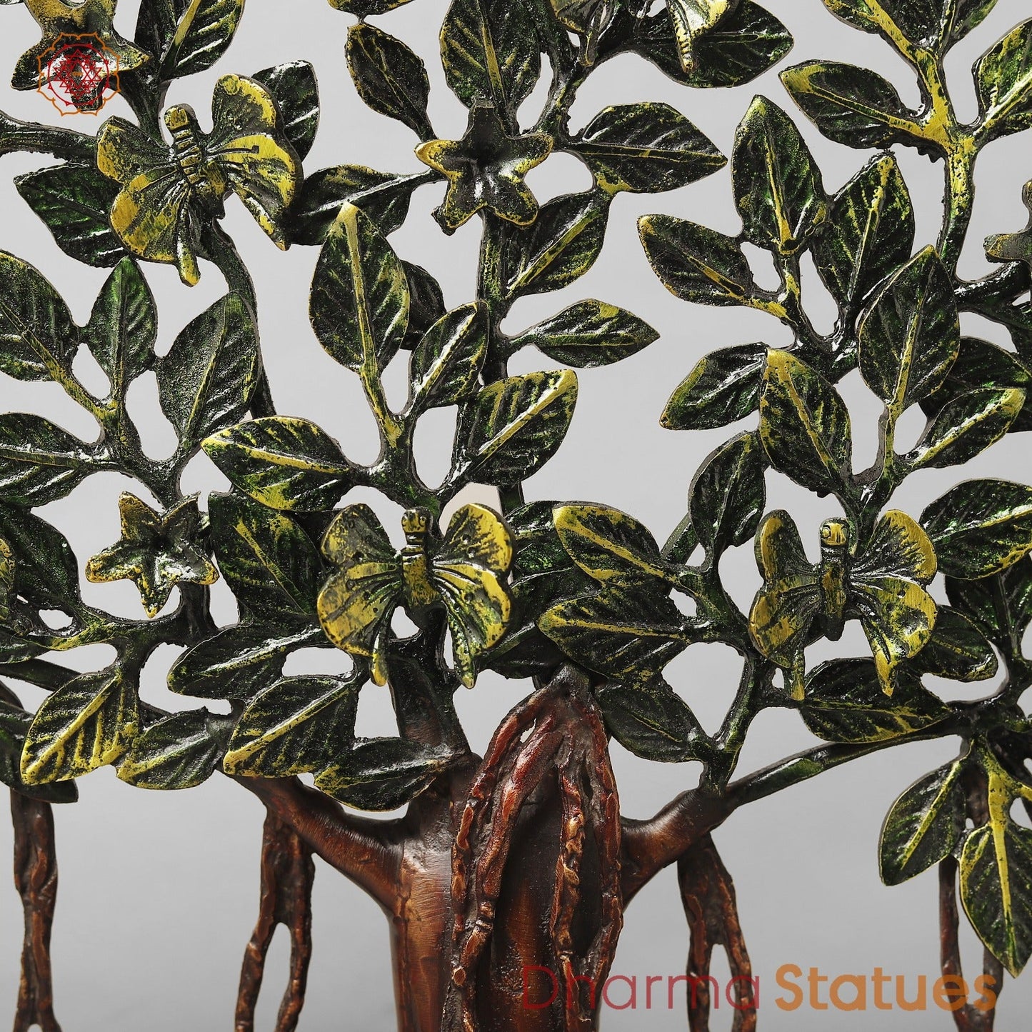 Brasa Tree Of Life (Kalpvriksh) Fine, Green & Copper Finish 13”