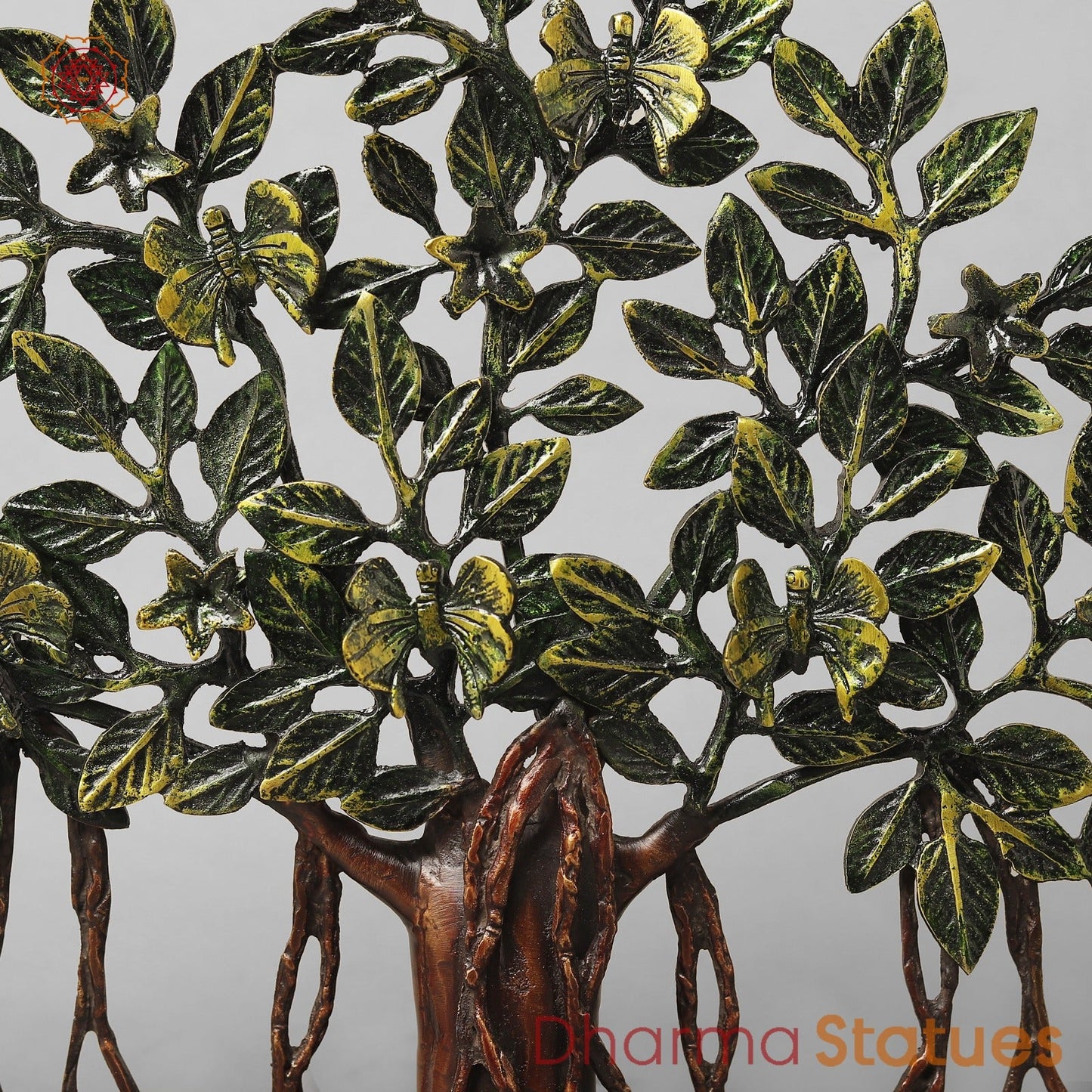 Brasa Tree Of Life (Kalpvriksh) Fine, Green & Copper Finish 13”
