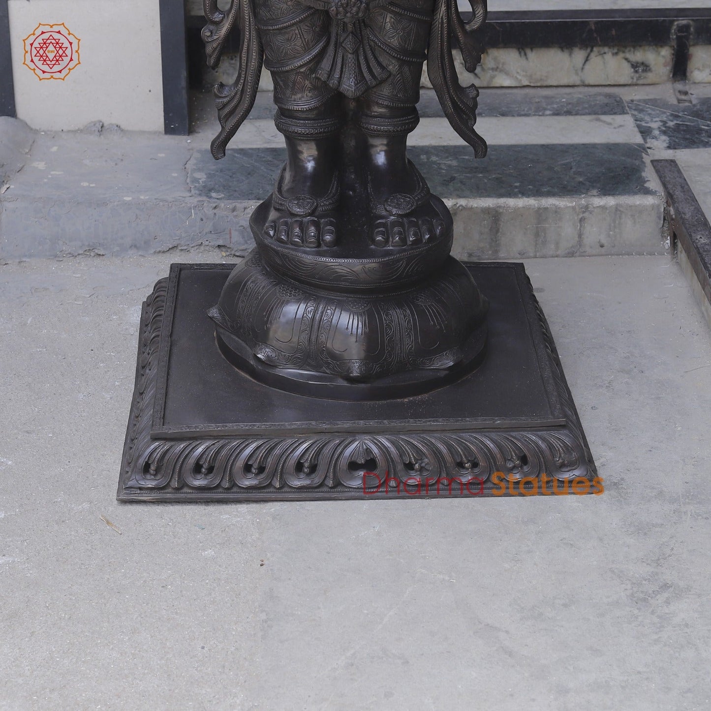 Bronze Lakshmi Standing with Wealth Pot, Antique Finish 67”