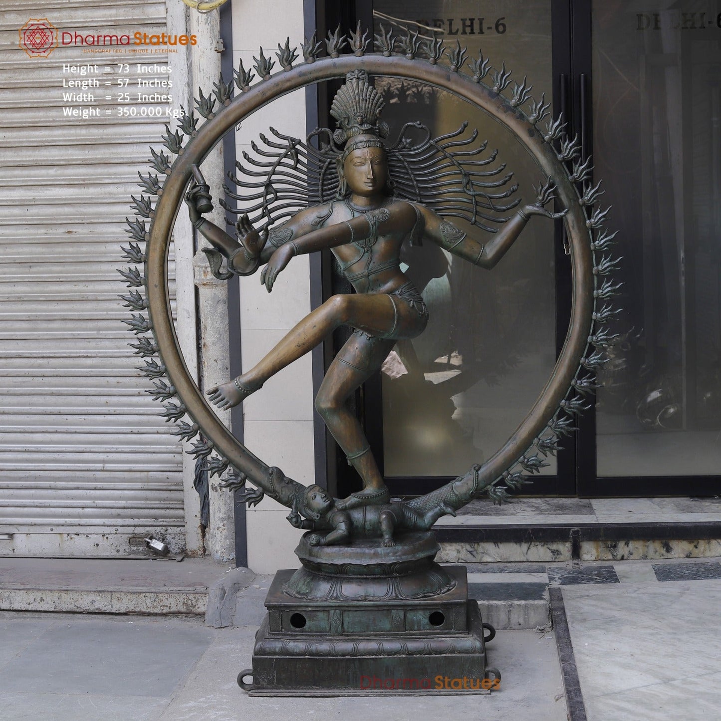 Bronze Masterpiece Natraj Dancing Large 73”, Natural Bronze Patina