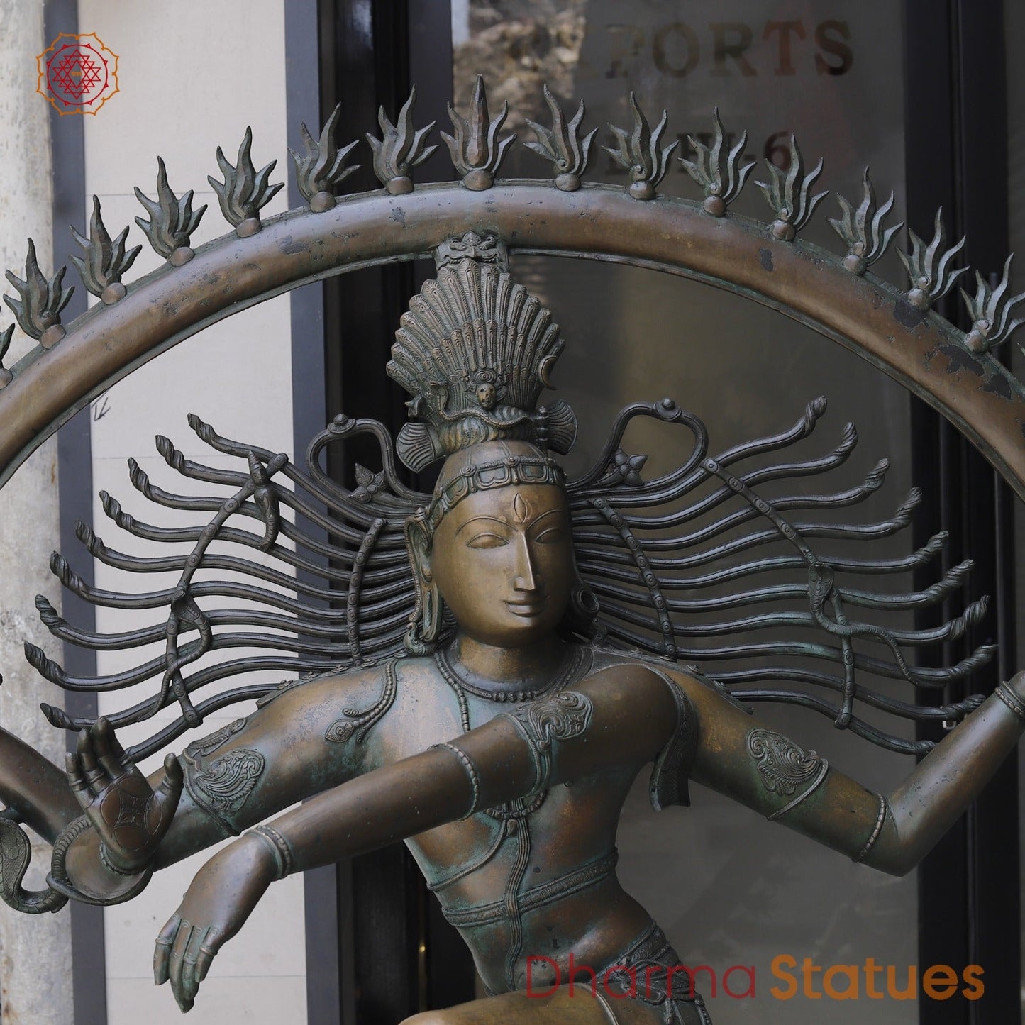 Bronze Masterpiece Natraj Dancing Large 73”, Natural Bronze Patina