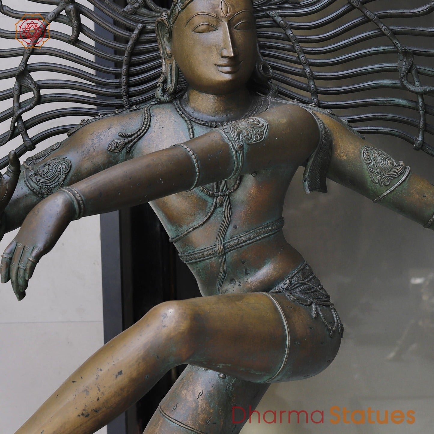 Bronze Masterpiece Natraj Dancing Large 73”, Natural Bronze Patina