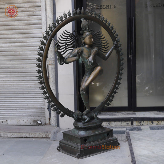 Bronze Masterpiece Natraj Dancing Large 73”, Natural Bronze Patina