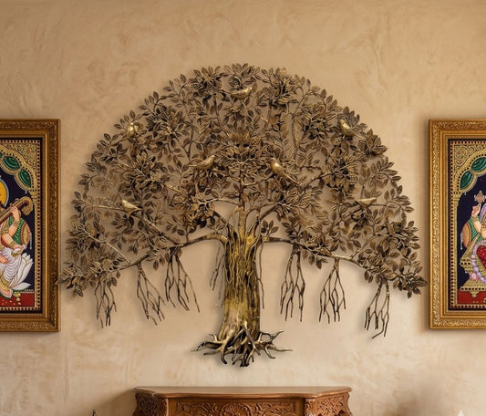 Brass Tree (Kalpvriksh) Hanging, Smooth Finish 36”