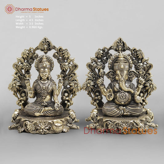 Brass Lakshmi Ganesh With Arch Fine 5”