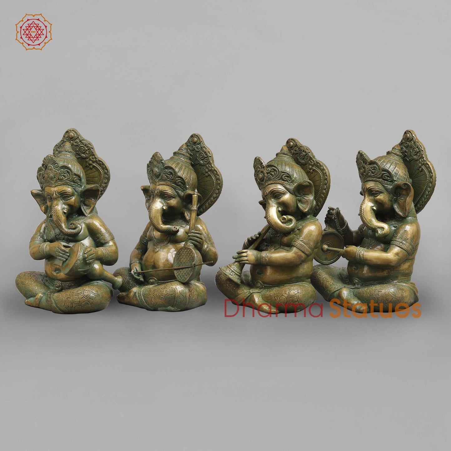 Brass Musicians Ganesh Fine, Patina Finish 11”