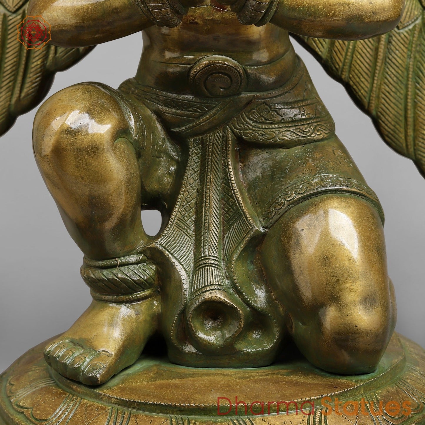 Brass Garuda Seated Fine, Patina Finish 27”