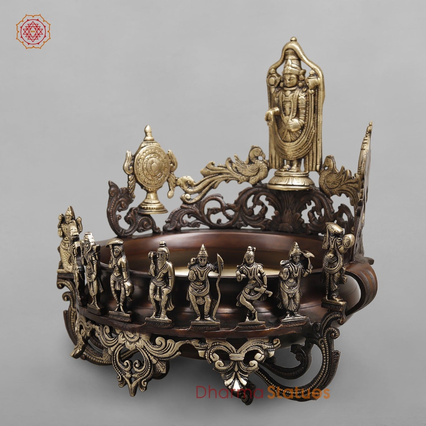 Brass Tirupati Balaji urli With Dasvatar Fine, Copper and Gold Finish 16.5"