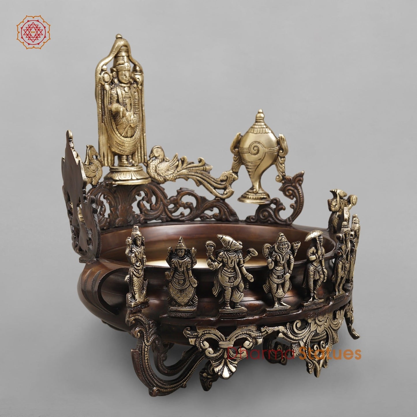 Brass Tirupati Balaji urli With Dasvatar Fine, Copper and Gold Finish 16.5"