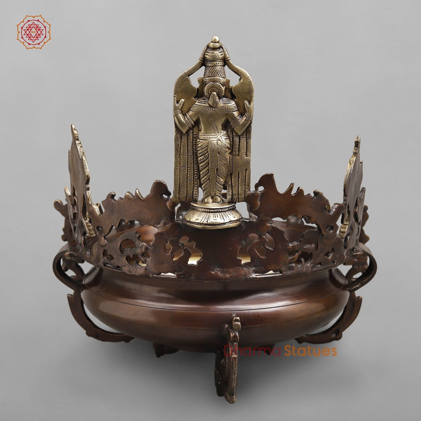 Brass Tirupati Balaji urli With Dasvatar Fine, Copper and Gold Finish 16.5"