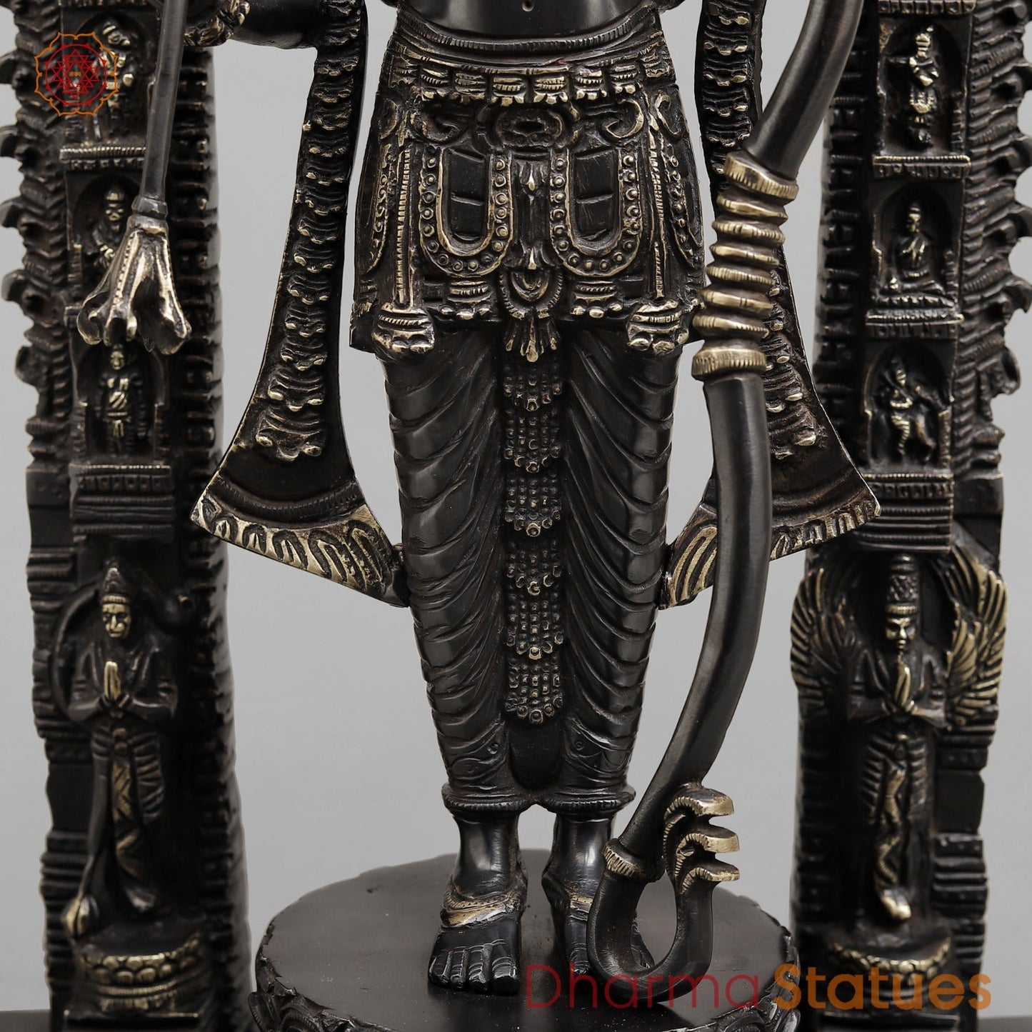 Brass Ram Lalla With Arch Fine (Ayodhya Ram),Royal Black Finish 18.5"