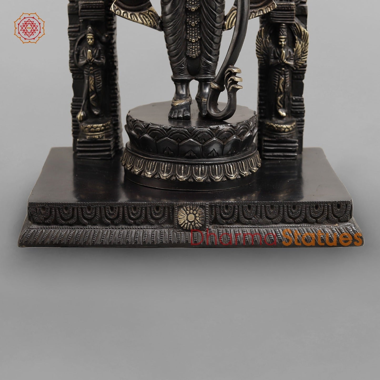 Brass Ram Lalla With Arch Fine (Ayodhya Ram),Royal Black Finish 18.5"