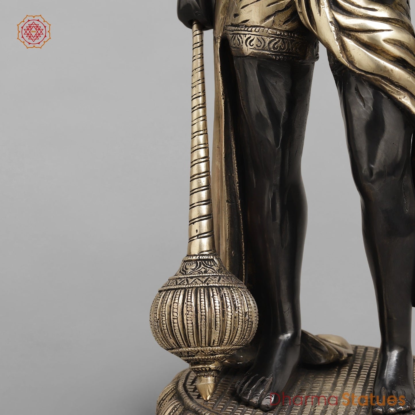 Brass Bahubali Hanuman ji Standing Fine, Royal Black Finish 23"