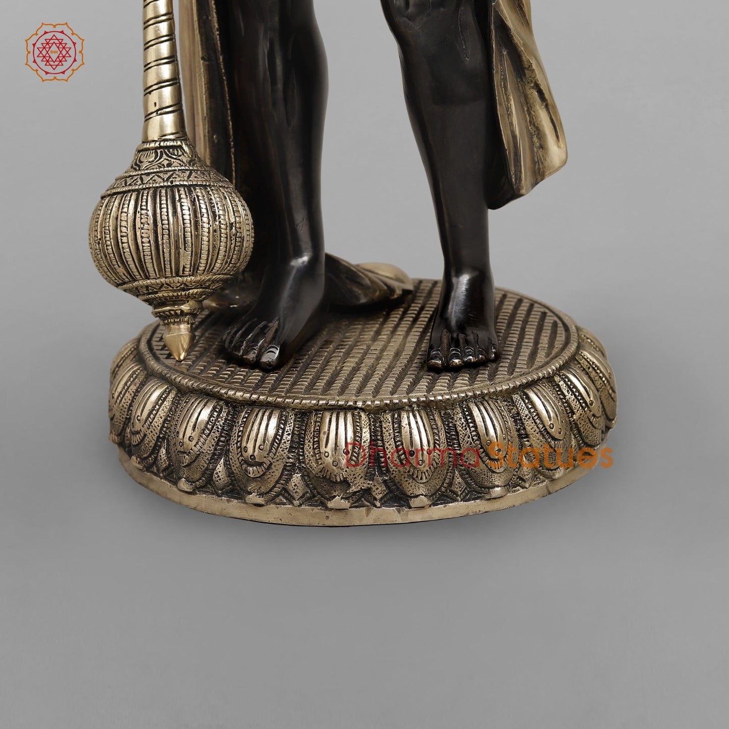 Brass Bahubali Hanuman ji Standing Fine, Royal Black Finish 23"