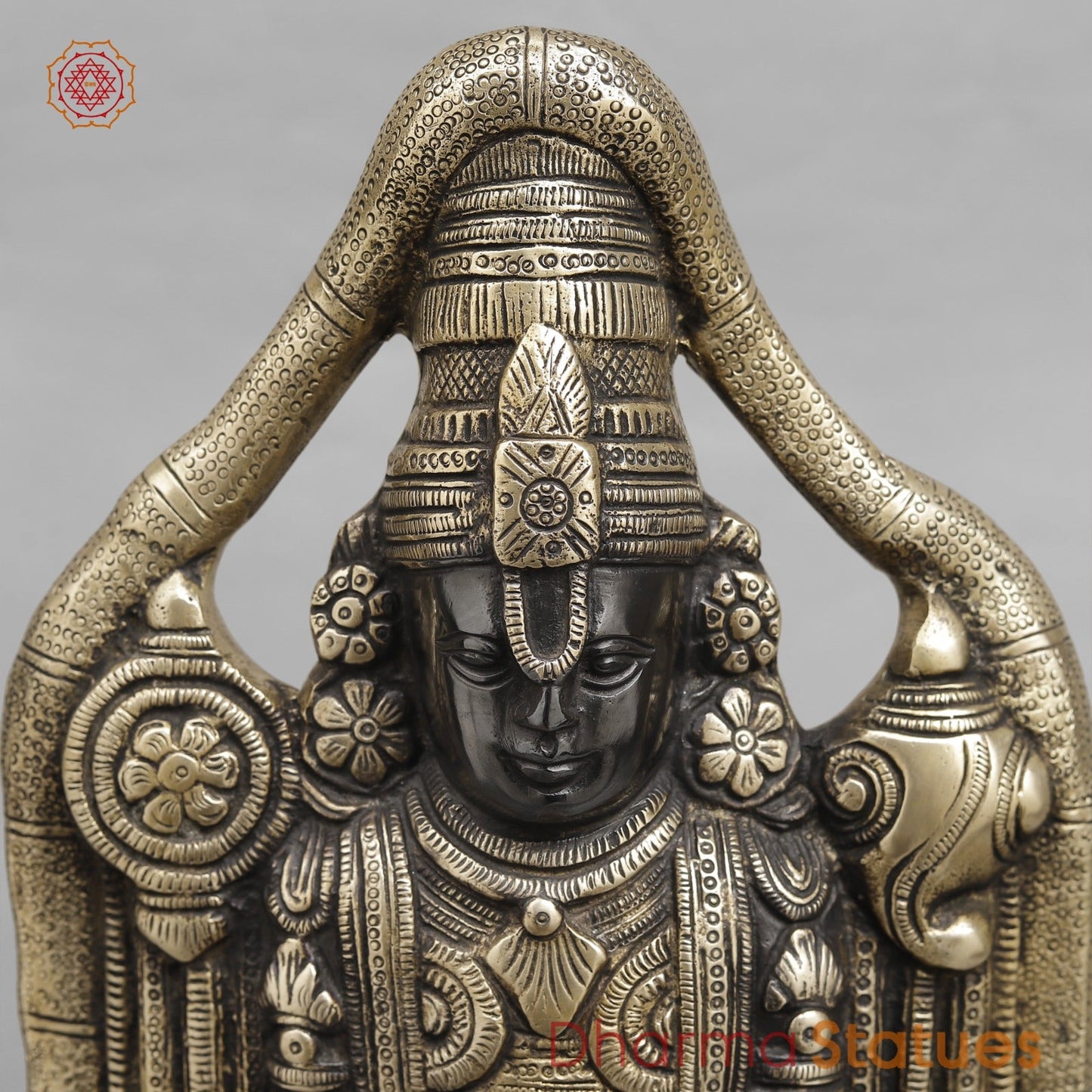 Brass Tirupati Balaji Fine, Royal Black Finish 19"