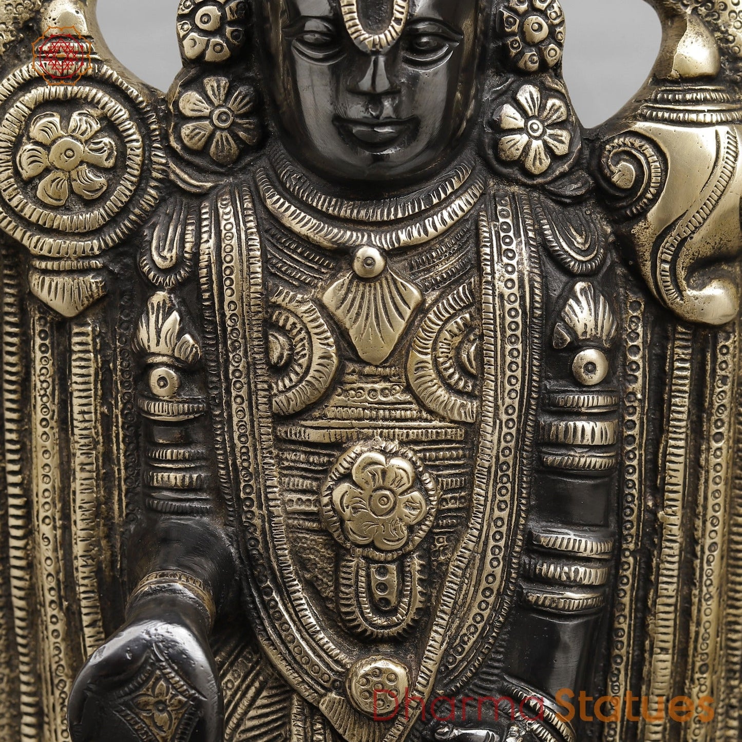 Brass Tirupati Balaji Fine, Royal Black Finish 19"